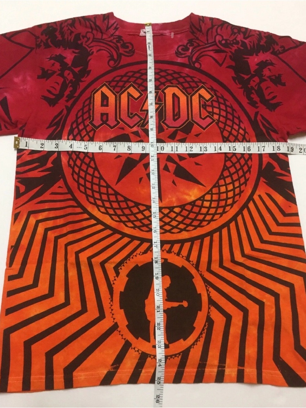 ACDC Black Ice T-Shirt World Tour 2009 Tie-Dye Size Medium AOP Rock Tee - Picture 12 of 12